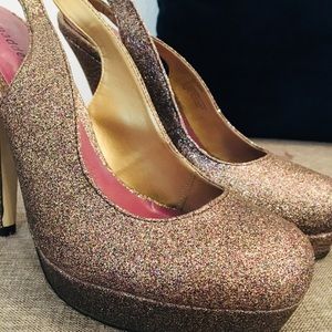 Glitter Sling-Back Pumps
